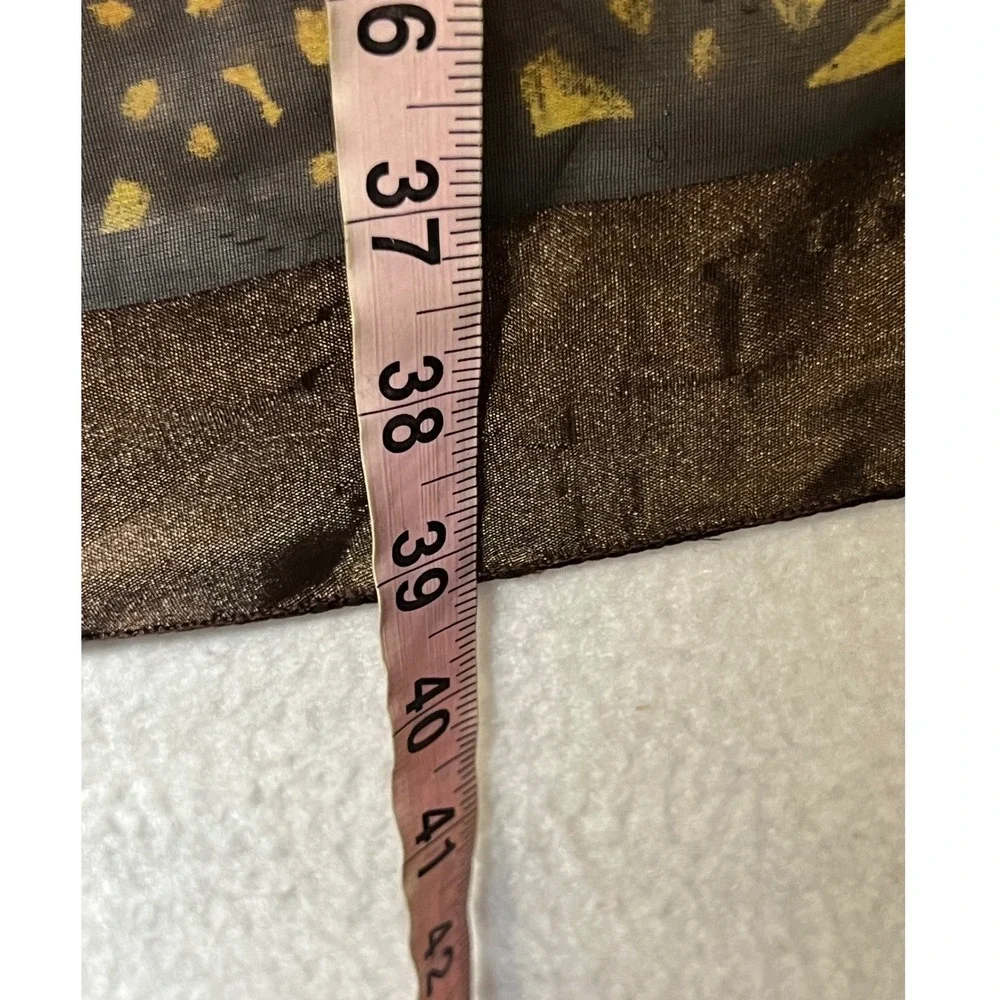 Unbranded Womens Square Scarf Tiger Animal Print 39x39 Brown Gold Sheer Wrap